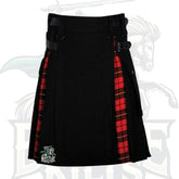 Scottish Black and Wallace Lautreamont Tartan Hybrid Kilt – Premium Quality Hybrid Wear